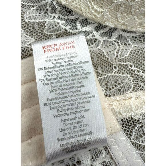 LoveHoney Lingerie Women’s Large Push Up Bra Pink White Lace Coquette - Picture 7 of 7